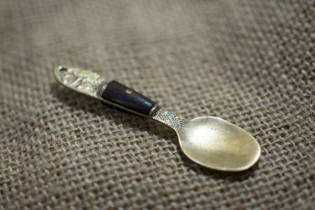 Antique brass kitchen utensils の写真素材
