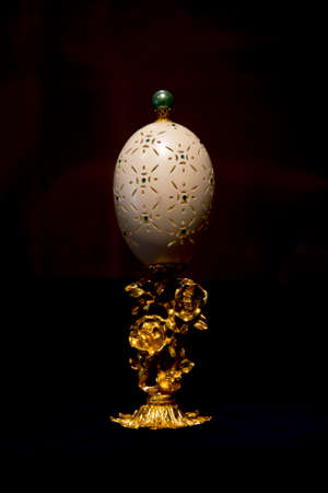 carved ostrich egg shell