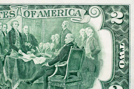 Details on us dollar banknotes.