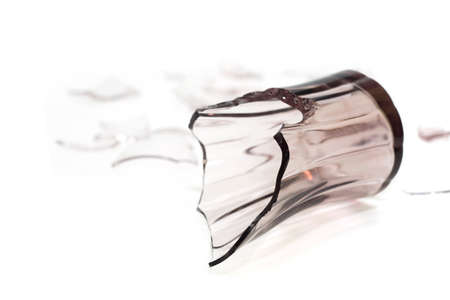 Broken glass on white background.の写真素材