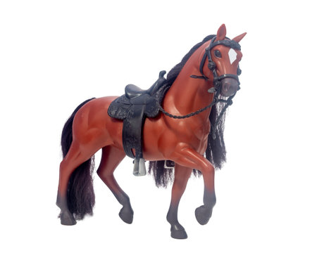 Horse doll isolated on white backgroundの写真素材