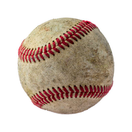 Close - up baseball ball isolated on a white background.の写真素材