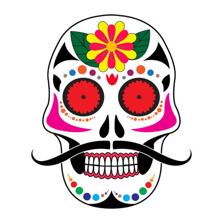 Halloween skull Vector and illustrations on white background.のイラスト素材