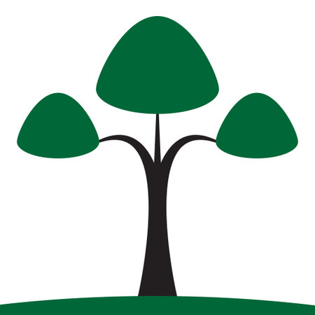 Green tree vector illustration. Natural vector illustration.のイラスト素材