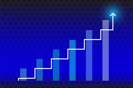 Business chart financial goals with growing arrowsconcept on creative business.のイラスト素材
