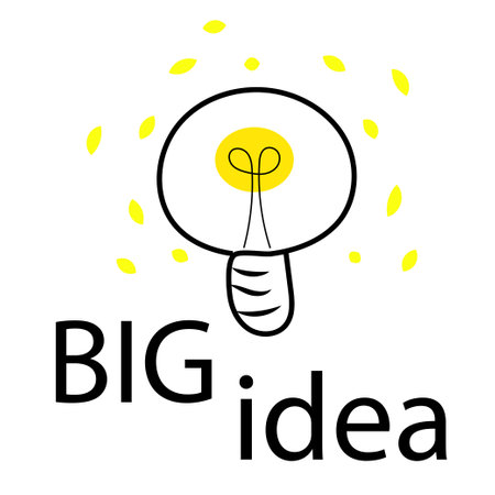 Big Idea Concept Background. hand drawn sketches.のイラスト素材