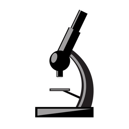 microscope vector illustration in flat style silhouette on white backgroundのイラスト素材