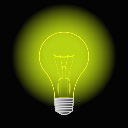 Light bulbs design on black background. Vector Illustration.のイラスト素材