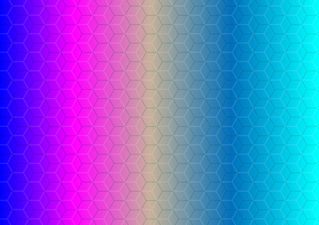 Honeycomb texture. Hexagon multicolored  textured background.  Colorful background.のイラスト素材