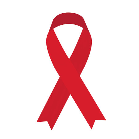 World AIDS Day Background. Red Ribbon Sign.のイラスト素材