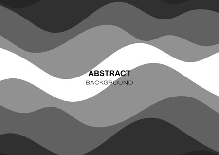Abstract Black and White wavy background with geometric element. Fluid shapes composition. Liquid color.のイラスト素材