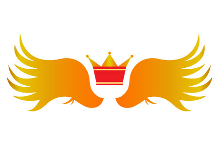 Crown and wings  Vector illustration.のイラスト素材