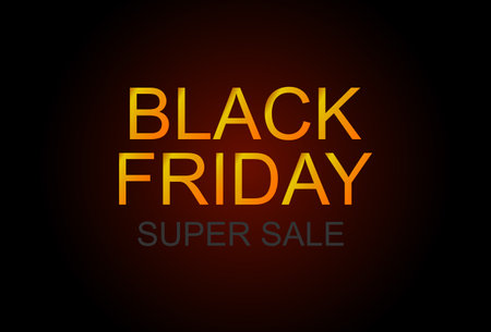Black Friday Sale. poster, banner, logo golden color vector Sign on dark background. Vector illustration.のイラスト素材
