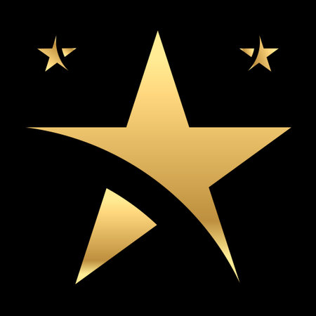 Abstract golden star logo icon design. Vector illustration.のイラスト素材