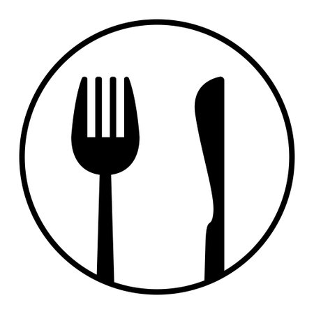 Fork and knife icon. vector illustration.のイラスト素材