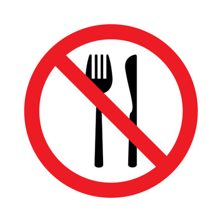 No eating sign  No Food Sign. Vector illustration.のイラスト素材