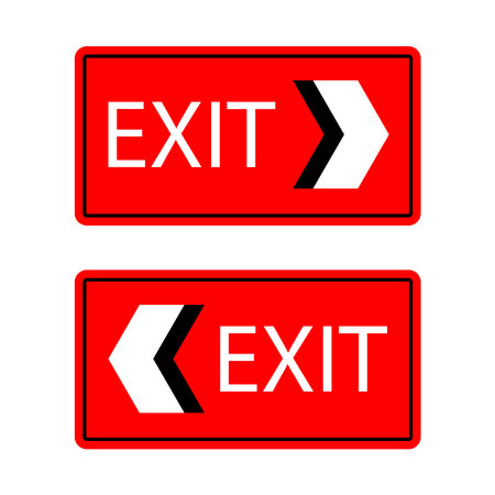 Left and right exit signs. Exit icon. Vector illustration.のイラスト素材