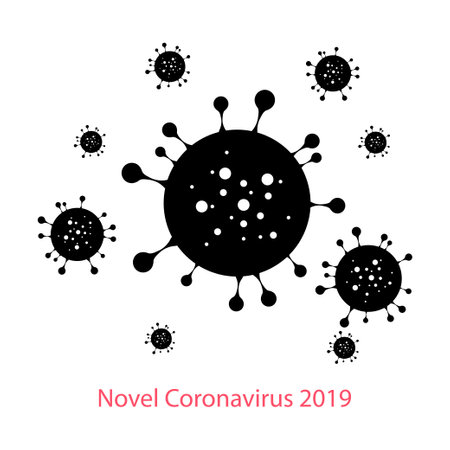 Novel Coronavirus 2019 icon with red prohibit signのイラスト素材