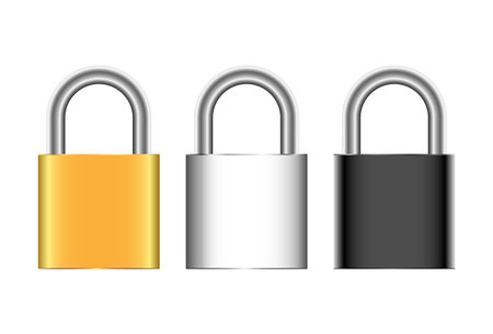 Padlock isolated on white background. Vector illustration.のイラスト素材