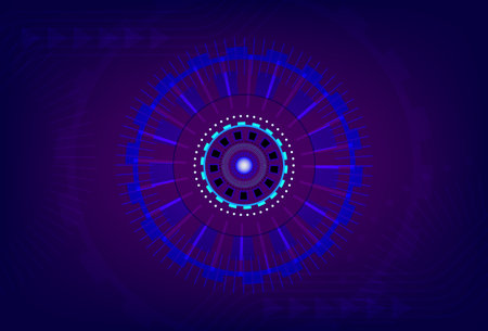 Digital technology banner blue background concept. Abstract technology background Hi-tech communication concept futuristic digital innovation background.のイラスト素材