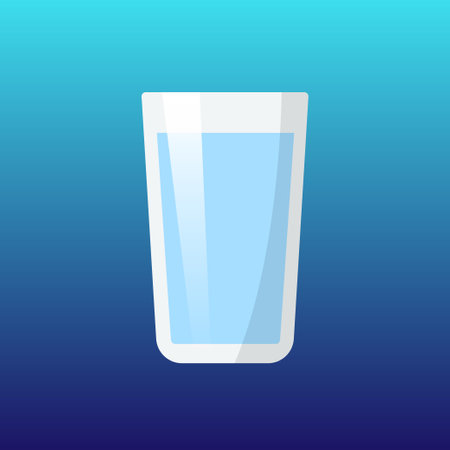 Glass with water isolated. Vector Illustration.のイラスト素材