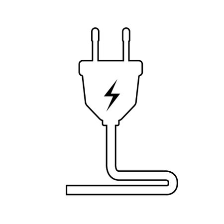 Electric plug logo template isolated on white. vector illustration.のイラスト素材