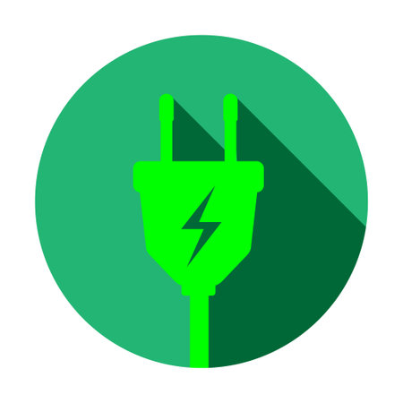 eco green electric plug icon symbol vector design.のイラスト素材