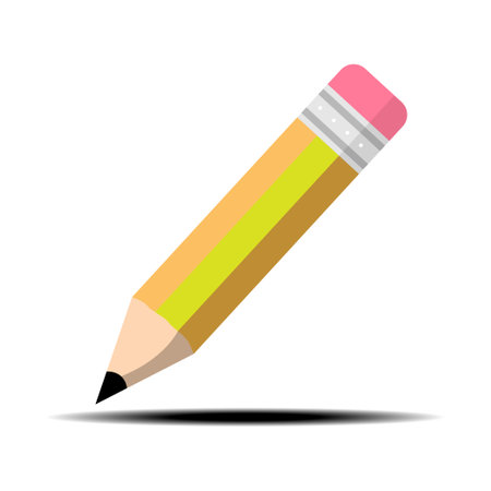 Yellow pencil graphite icon isolated on whiteのイラスト素材