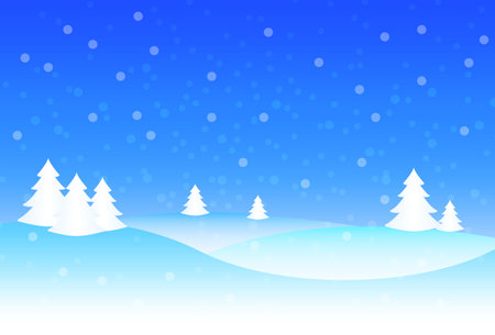 Snowflakes and winter background, winter landscape, christmas tree. vectorのイラスト素材