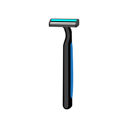 Shaving Razor For Epilation Hair Removal. Skin Care Personal Hygiene Equipment Concept.のイラスト素材