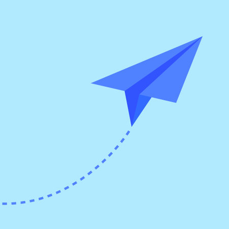 Paper plane origami flying line icon. vector illustration.のイラスト素材