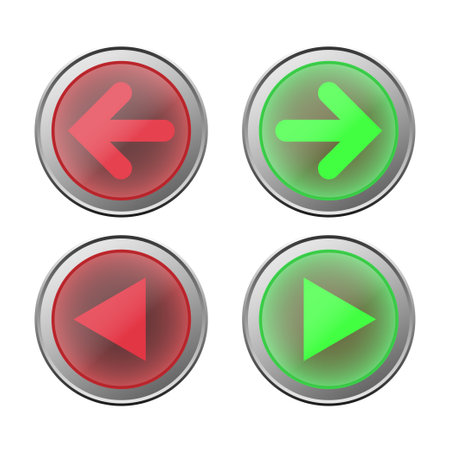 Previous and Next Web button set. Button with arrow icon. Vector Illustration