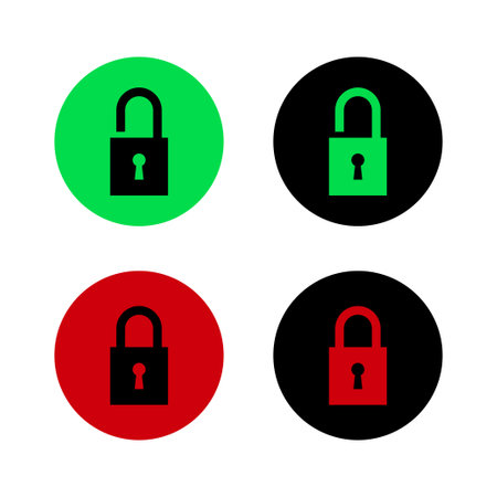padlock vector icon set isolated on white backgroundのイラスト素材