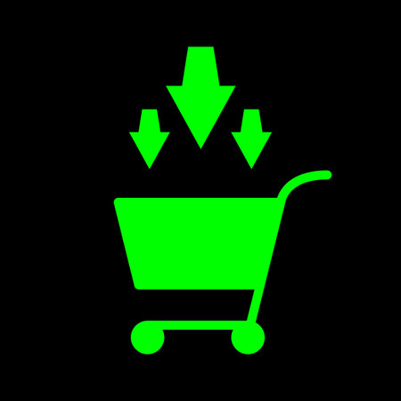 Shopping cart buttons icon web sign symbol illustration options for webdesignのイラスト素材