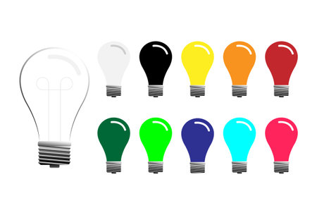 Set of light bulb icon vector. Light Bulb sign. Idea, solution. Vector illustrationのイラスト素材