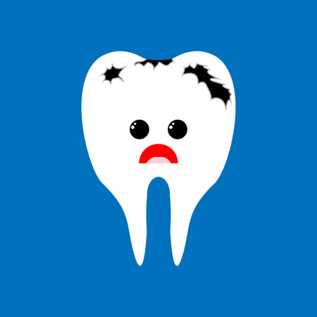Tooth icons. bad teeth with tooth decay. Oral dental hygiene. vector illustrationのイラスト素材