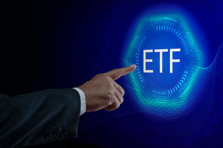 ETF Exchange Traded Fund. Stock market trading investment financial concept. ETF stock options and stock market index fund.の写真素材
