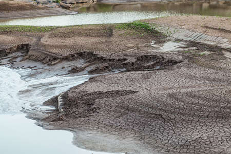 Dry cracked ground state watersの写真素材