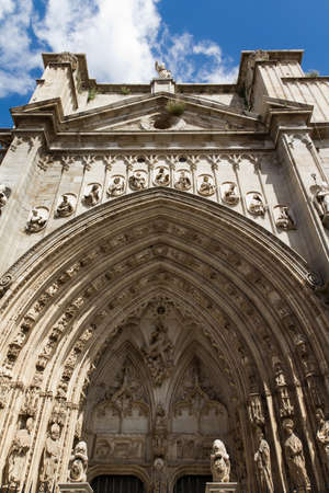 View of Toledo's Cathedral entrance. Spainの写真素材
