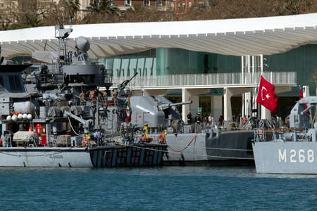 MALAGA, SPAIN - MARCH 4:  Minesweepers of NATO force SNMCMG2 moored in the new dock on March 4, 2012...