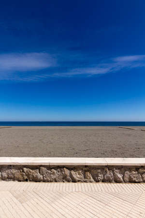 Esplanade on a sunny day in Malaga, Spainの写真素材