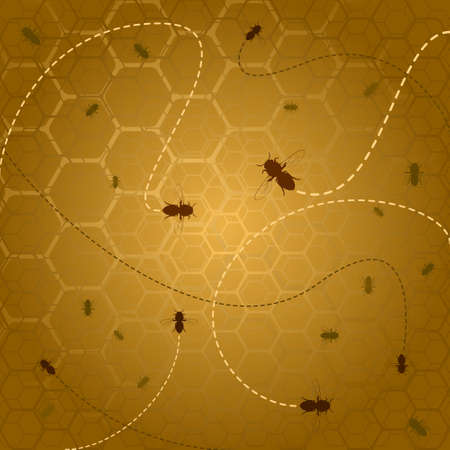Stylized honey bee hive backgroundのイラスト素材