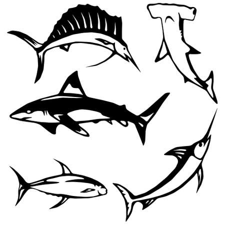 Stylized large fishのイラスト素材