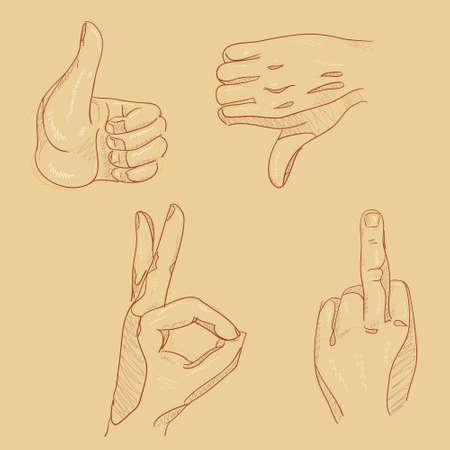 Four hand sketches 03のイラスト素材