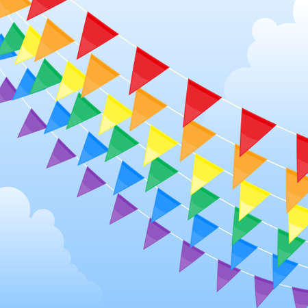 Rainbow pennantsのイラスト素材