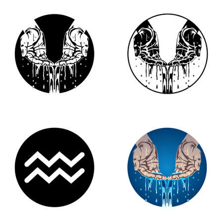 Aquarius zodiac signのイラスト素材