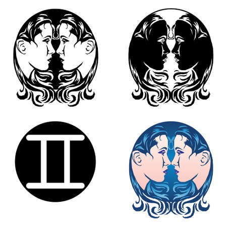 Gemini zodiac signのイラスト素材
