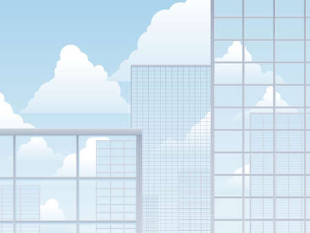 Office building reflectionsのイラスト素材
