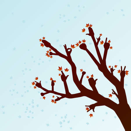 Fall handsのイラスト素材