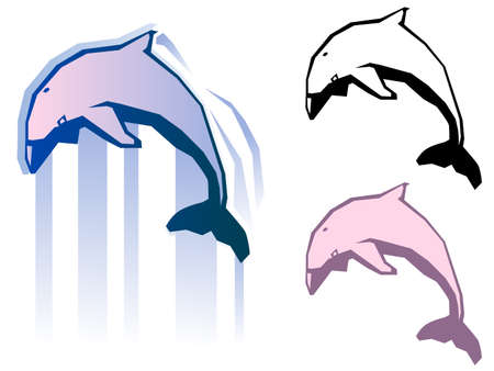 Graphic dolphin illustrationのイラスト素材